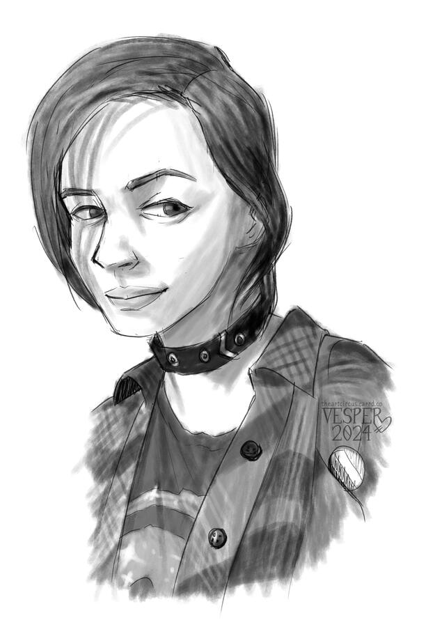 Grayscale Sketch, 2024; depiction of a real person