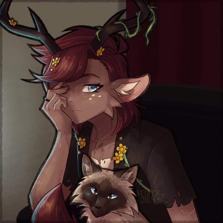 Lined + Colored, Shading, Simple Background, Additional Character, 2024; characters owned by me