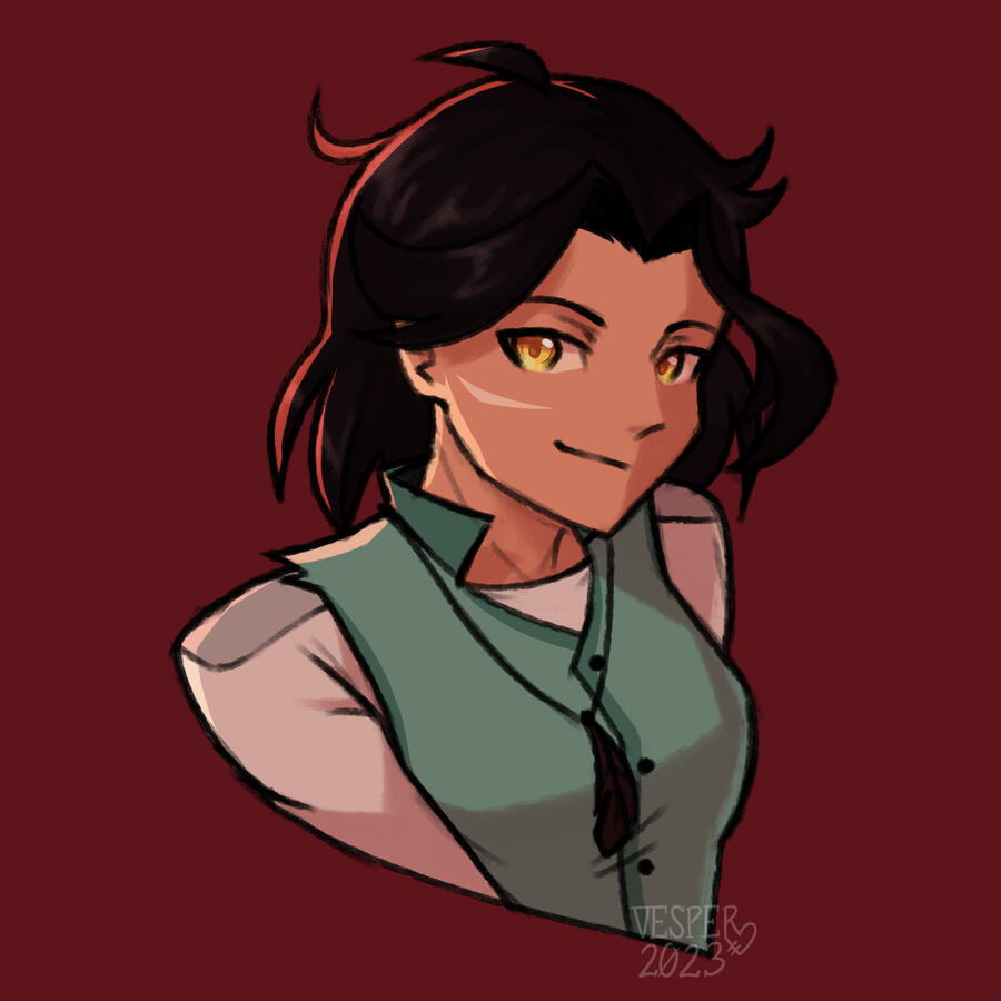 Lined + Colored, Shading, 2023; character owned by me