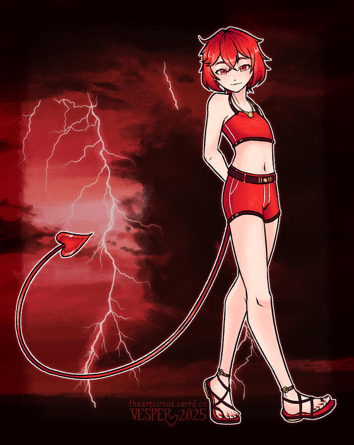 Lined + Colored, Simple Background, 2025; character owned by Merinis